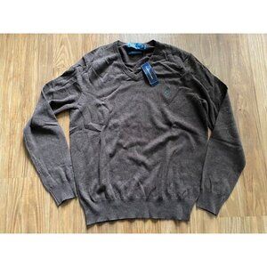 Ralph Lauren Polo Men's V-Neck Brown Sweater (Medium)